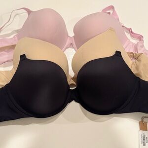 SKIMS Women's Bra Trio - Black, Beige, and Light Pink